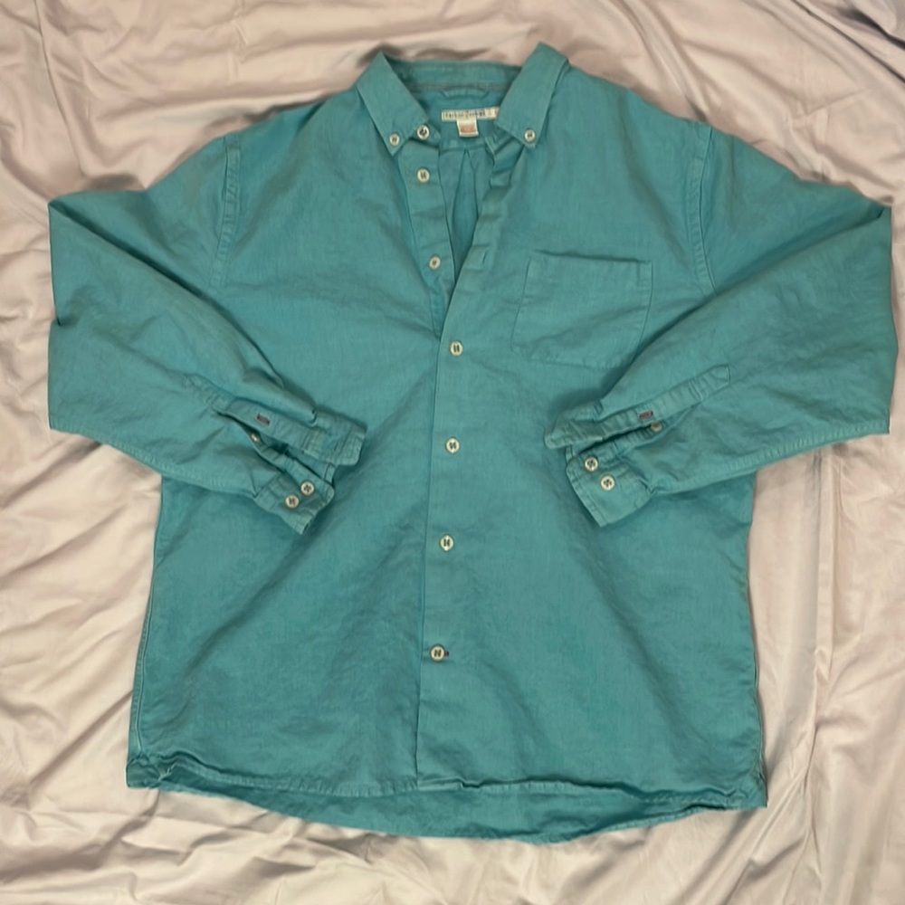 Mens Cobalt 2 Carbon Long Sleeve Button Down Shirt Baby Blue Size Large
